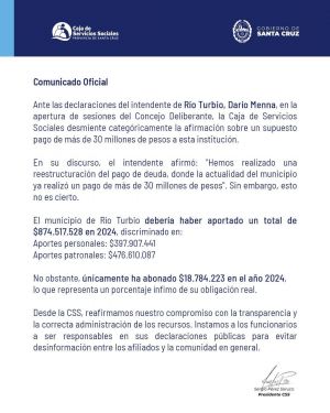 Comunicado Oficial de la Caja de Servicios Sociales