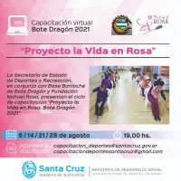 “Proyecto la Vida en Rosa - Bote Dragón”: Convocan a participar de capacitación