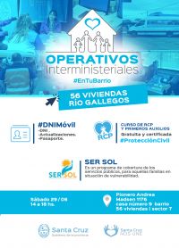 #OperativoInterministerial en el Barrio 56 Viviendas de Río Gallegos