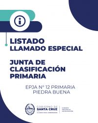 Se encuentra disponible el listado correspondiente al Llamado Especial de la Junta de Clasificación de Educación Primaria