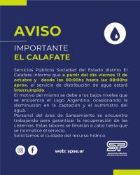 SPSE: Aviso importante para El Calafate