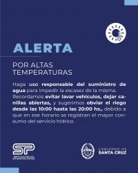 Desde Servicios Públicos reiteran el pedido de cuidado del agua