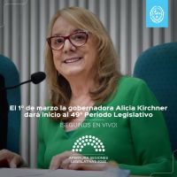 Alicia inaugurará el 49º periodo de sesiones legislativas