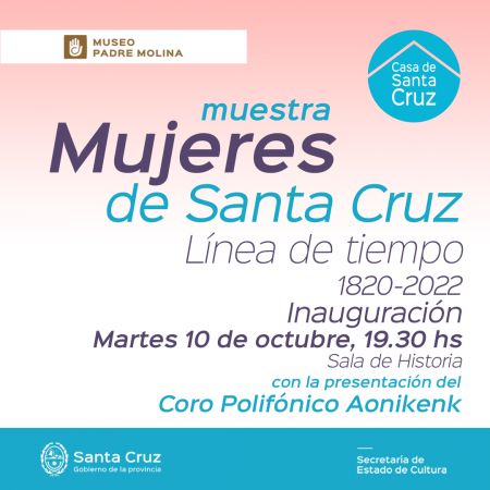 Se presentará la muestra &quot;Mujeres de Santa Cruz&quot; línea de tiempo 1820 a 2022