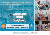 Se realizará un nuevo encuentro de la Liga Patagónica de Básquet sobre silla de ruedas