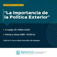 Se llevará adelante una clase especial y conversación “La importancia de la Política Exterior”