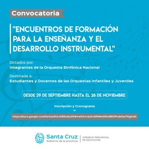 Convocan a participar de &quot;Encuentros de formación para la enseñanza y el desarrollo instrumental&quot;