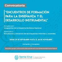 Convocan a participar de &quot;Encuentros de formación para la enseñanza y el desarrollo instrumental&quot;