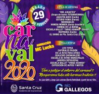El Gobierno de Santa Cruz y la Municipalidad invitan a la familia a festejar los carnavales