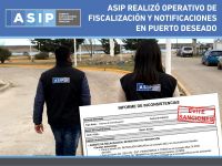 ASIP realizó operativo de fiscalización y notificaciones en Puerto Deseado