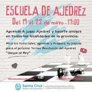 Nueva Escuela de Ajedrez virtual para lxs estudiantes de Santa Cruz