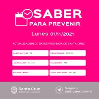 Saber Para Prevenir | Informe Epidemiológico | Lunes 1 noviembre