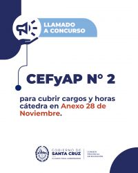 Llaman a Concurso "Seguridad e Higiene Laboral" en el CEFyAP N° 2 – Anexo 28 de Noviembre