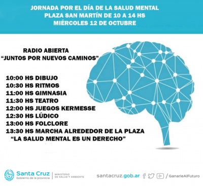 Mañana se concretarán distintas actividades por el Día Mundial de la Salud Mental