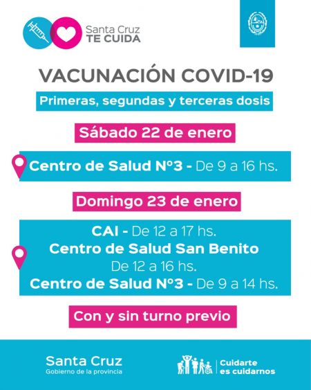 Fin de semana: Suman puntos de vacunación en Río Gallegos