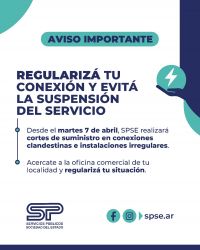 Con foco en la seguridad, SPSE realizará cortes de servicio y regularización de conexiones clandestinas