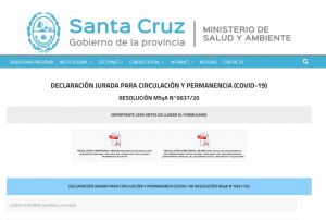 Sigue vigencia la Declaración Jurada para la circulación y el tránsito en el territorio