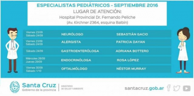 Especialistas pediátricos reprogramarán turnos