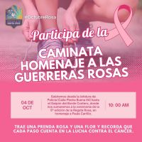 #OctubreRosa: realizarán una caminata en homenaje a las Guerreras Rosas del Viento
