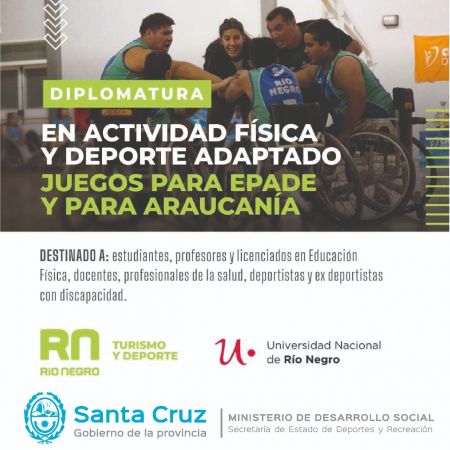 Santa Cruz otorgará 50 becas gratuitas para cursar una diplomatura sobre actividad física y deporte adaptado