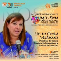 Santa Cruz participará del II Congreso Internacional de Inclusión, Discapacidad y Acceso a Derechos