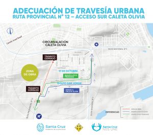 Comenzaron las obras en la Ruta 12 de Caleta Olivia