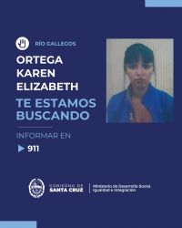 Buscan a Elizabeth Karen Ortega en Río Gallegos