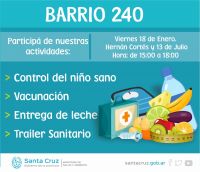 El tráiler de salud llegará al  B° 240 Viviendas de Río Gallegos