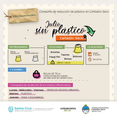 #AccionesVerdes: Cañadón Seco puso en marcha la “Campaña de reducción y recolección de plástico”