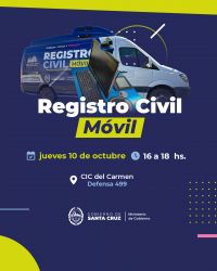 El Registro Civil Móvil llega al CIC del Carmen de Río Gallegos