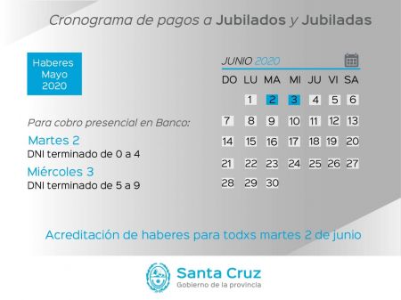 Cronograma de pago de jubilados y jubiladas de la provincia con terminación de DNI