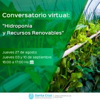 Desde mañana se concretará el Conversatorio virtual: “Hidroponía y Recursos Renovables”