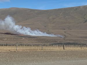 Brigadistas del Consejo Agrario Provincial y de ICE Parque Nacional Los Glaciares combaten incendio originado en Ea. Santa Teresita