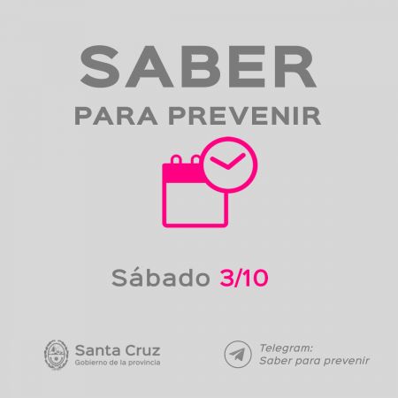 Saber para prevenir Informe epidemiológico sábado 3 de octubre