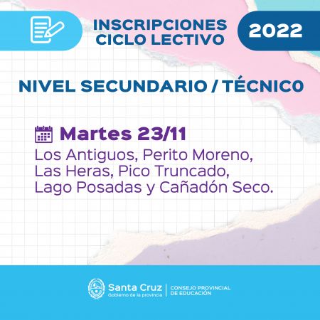 Inscripción Virtual Ciclo Lectivo 2022: Nivel Secundario y Técnico