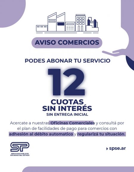 Servicios Públicos habilitó plan de regularización de deudas para el sector comercial