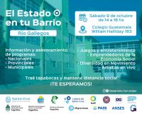 “El Estado en tu Barrio” llega este sábado al Colegio Guatemala de Río Gallegos