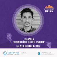 Juan Solá formará parte de la grilla de la 27ᵃFeria del Libro de Santa Cruz