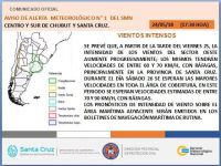 Alerta meteorológico por vientos intensos