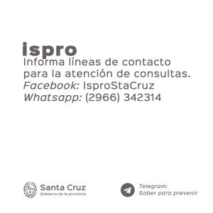 Ispro informa líneas de atención
