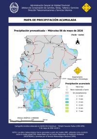 Miércoles 6 de mayo: Se intensifican las lluvias y habría nevadas de baja intensidad en Santa Cruz