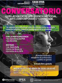 Invitan a participar de un conversatorio sobre inteligencia artificial, arte y educación
