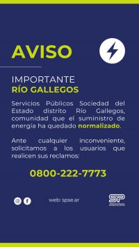 Comunicado: Servicios Públicos informa 0800 para consultas o reclamos