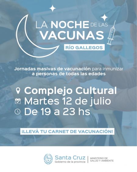 Se invita a participar de una nueva edición de “La Noche de las Vacunas”
