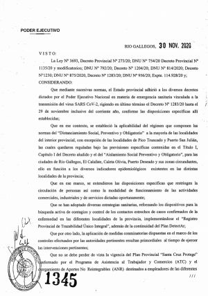 Se firmó el Decreto 1345 que establece medidas para toda la provincia