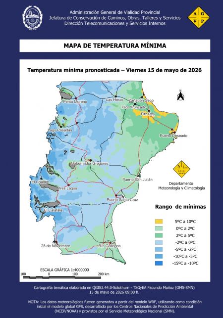 Vialidad Provincial monitorea el clima y las rutas santacruceñas