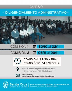 Inscripciones abiertas para el  curso “Diligenciamiento administrativo”