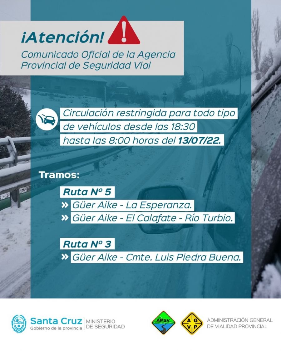 Seguridad Vial: conocé cuales son las rutas que presentan restricciones para circular