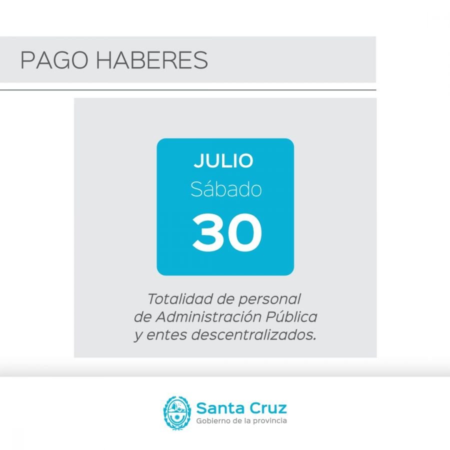 Pago de haberes a empleados y empleadas de la Administración Pública