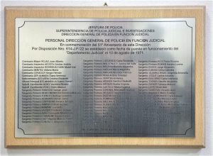 Se inauguró galería de fotos de ex jefes de la Dirección General de Policía en Función Judicial